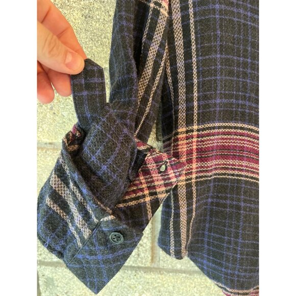 Cloth & Stone Plaid Button-Up Long Sleeve Shirt Black/Pink - Picture 5 of 9